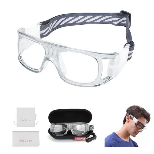 SooGree Racquetball Goggles - Windproof Shock Absorption Sports Glasses Basketball Football Eye Protective Adjustable Strap