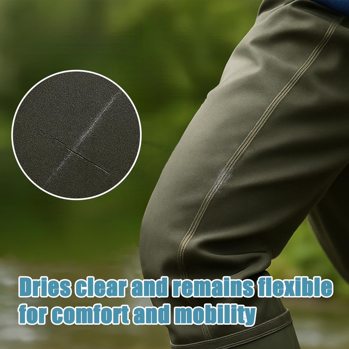 Eupheng UV Wader Repair Glue Instant Sunlight-Curing Sealant for Fishing Waders Waterproof and Flexible, Ideal for On-The-Go Field Repairs Works on Neoprene, Nylon, Rubber