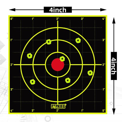 PTPHJEG 200 Pack Shooting Target 4 Inch Bulleye Super Splatter Paper Target and Adhesive Target.Shooting Outdoor and Indoor ranges.Rective for Rifle & Pistol & Airsoft & Air Rifle