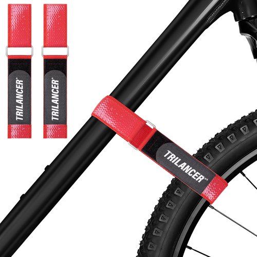 Bike Rack Straps with Extra-Wide Silicone Anti-Slip Coating,26''x1.5'' Trilancer Adjustable Bike Wheel Stabilizer Strap with Hook and Loop for Car and Wall Mount,for Transportation and Storage(2-Pack)