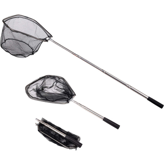 Fishing Landing Net with Telescoping Pole, Strong Stainless Handle Full Extended to 48 Inches