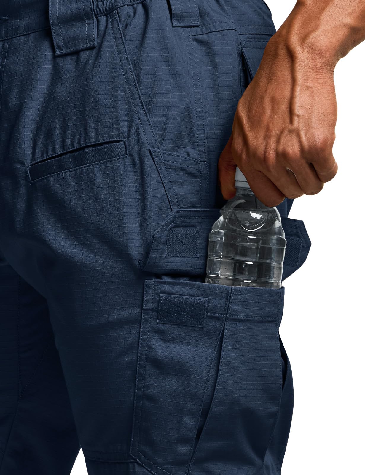 CQR Men's Tactical Pants, Water Resistant Ripstop Cargo Pants, Lightweight EDC Work Hiking Pants, Outdoor Apparel, Raider Midnight Blue, 38W x 32L