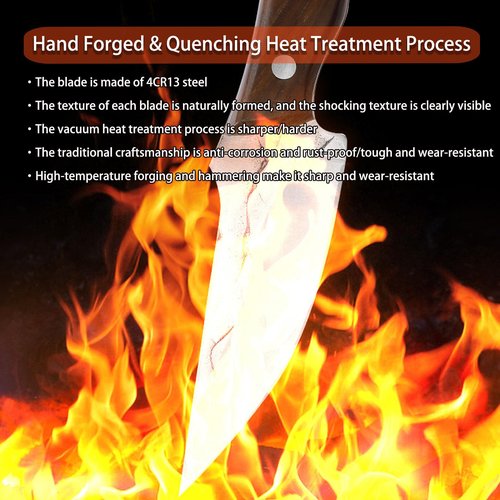 TIANYUE-FONG Fixed Blade Knife with Sheath 8.6 Inch Sharp Blade Full Tang Hunting Knife - Fixed Blade EDC Camping Hiking Hunting Tactical Survival Work Knives for Men - Blet Click
