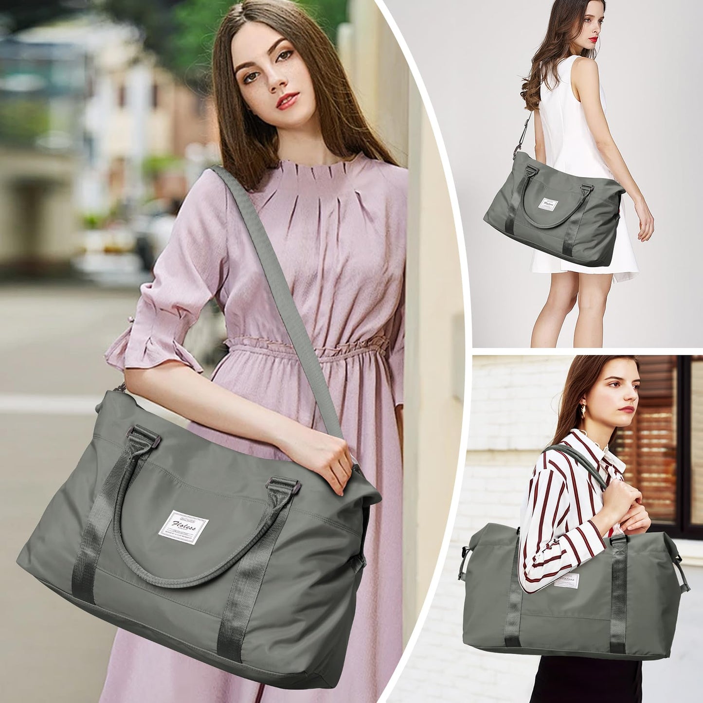 Travel Duffel Bag,Weekender Overnight Bag for Women,Carry-on Bag with Wet Pocket,Gym Bag,Extra Large,Olive Green