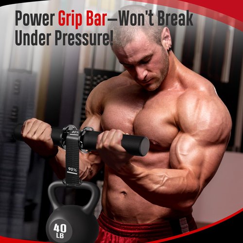 FitBeast Forearm Strengthener & Wrist Roller Forearm Exerciser - Adjustable Forearm Strength Trainer with Thickened Anti-Slip Grip Handles, Ideal for Boosting Grip Strength & Muscle Building