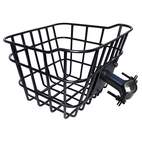 CJXSHHAMZ Small Basket for Scooter with Fixed Holder - Rust-Resistant Front Mount for Electric & Kick Scooters - 5LB Capacity Fits Bikes, Tricycles, Knee Scooters - Unisex Design (Black)