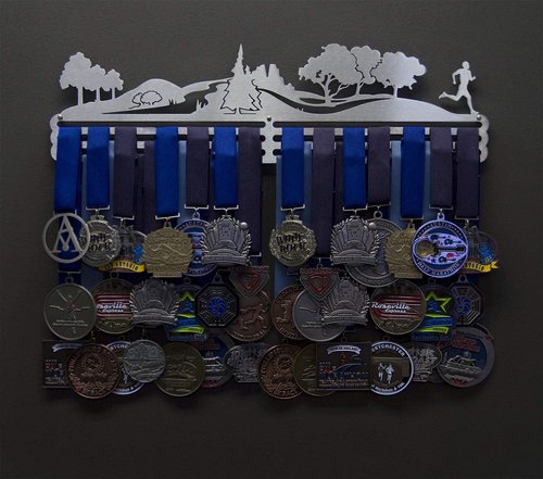 Allied Medal Hangers - Trailscape - Male Figure (18" Wide with 3 Hang Bars) - Medal Hanger Holder Display Rack - Multiple Variations Offered!