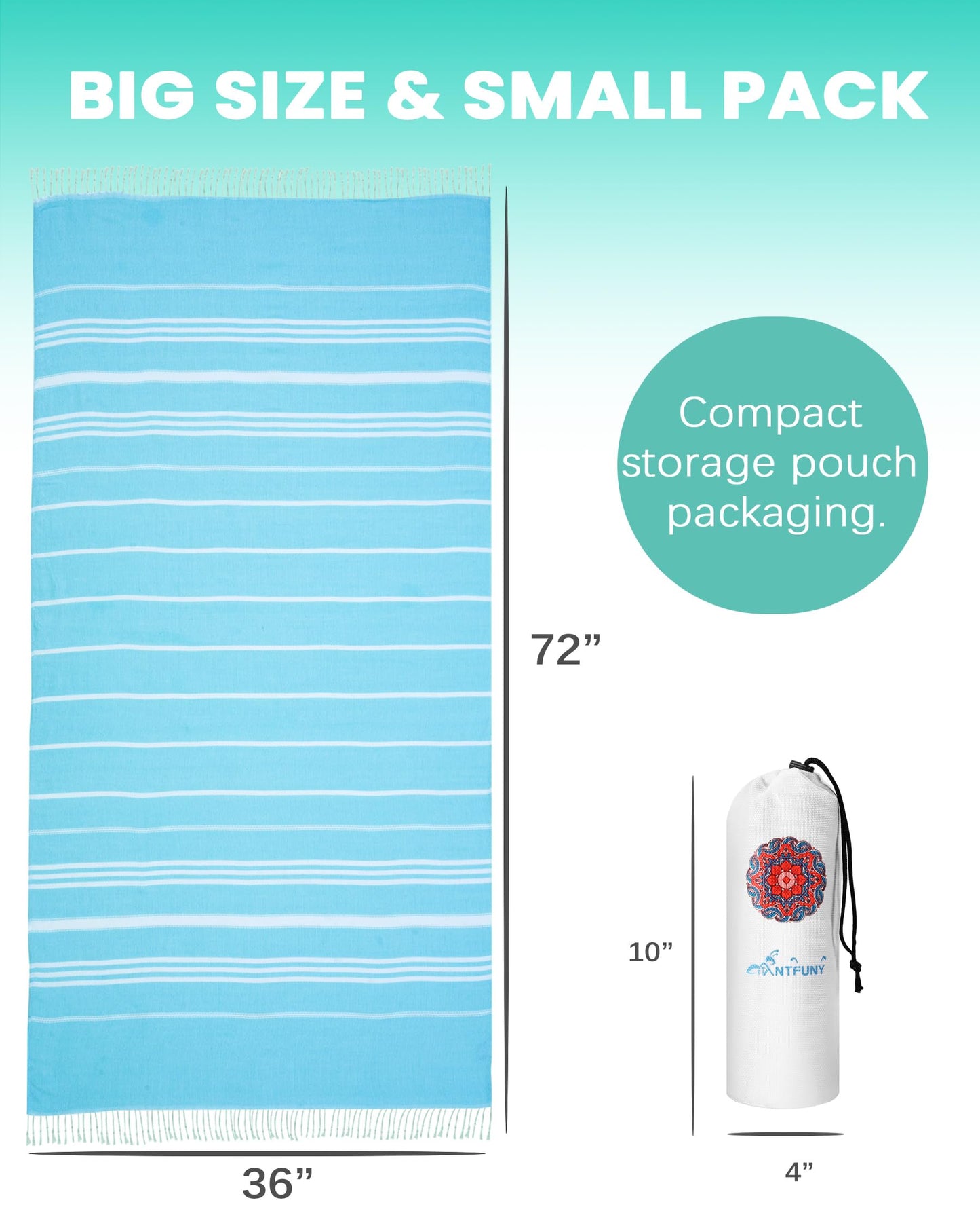 2 Packs Turkish Beach Towels Quick Dry Sand Free Soft Absorbent Adult Oversized Bath Pool Swim Towel Lightweight Thin Fast Drying Over The Lounge Chair Towel Sand Repellent Anti Vacation Essentials