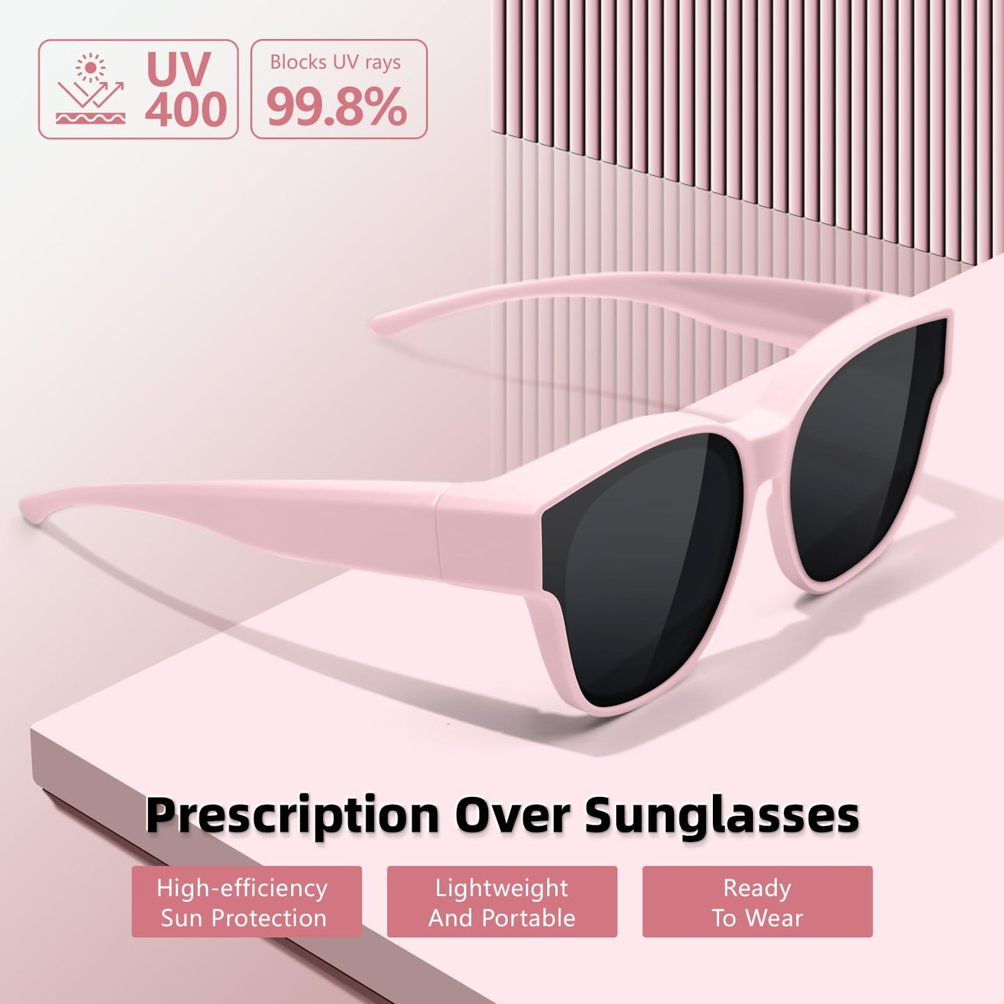 EYEBUDDY Fit Over Glasses Sunglasses for Kids Shades Polarized Sunglasses Oversized Square Sun Glasses Boys & Girls UV Protection