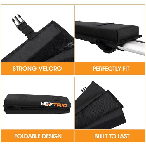 HEYTRIP Roof Rack Pads 30" Aero Crossbar Pads for Kayak/Surfboard/SUP/Canoe with 15FT Tie-Down Straps and Storage Bag