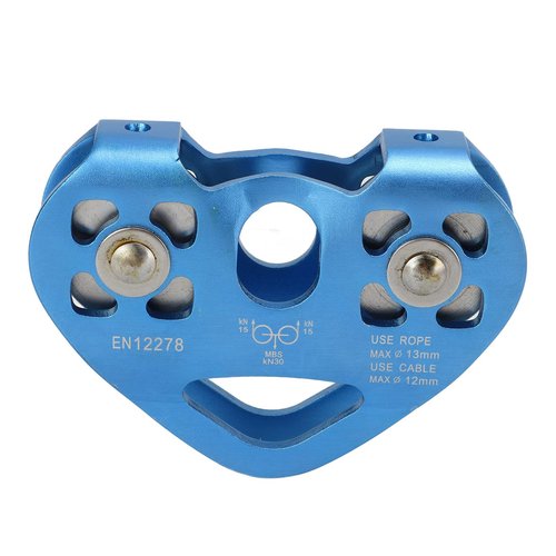 ZJchao Double Pulley Block, Cable Pulley Kit, Aluminum Alloy Slackline Kit for Climbing with High Strength (Blue)