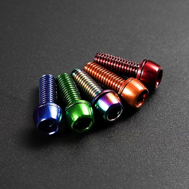 CNC MTB Caliper Bolts M6x18mm – 6Pcs, Red Finish for Disc Brake Calipers