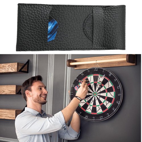 Peenbbop Dart Case for Steel and Soft Tip Darts, 2 Pcs PU Leather Darts Accessories Organizer for Home Traveling Outdoor, Holds 3 Darts