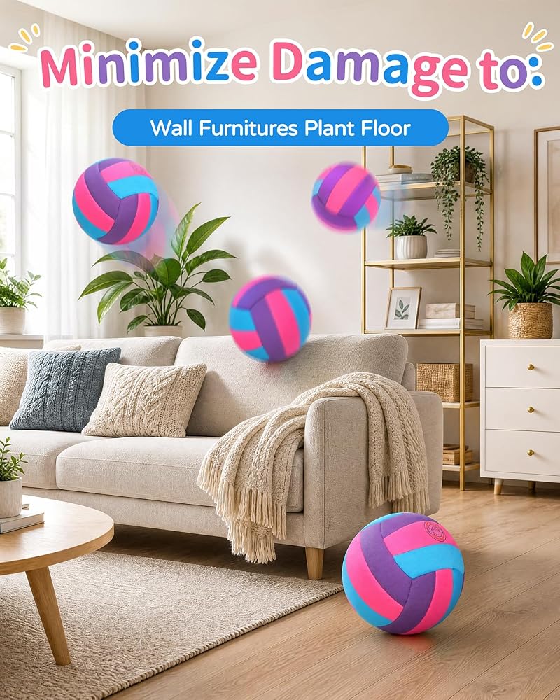 Soft Indoor Volleyball - Quiet Practice Ball with Realistic Bounce