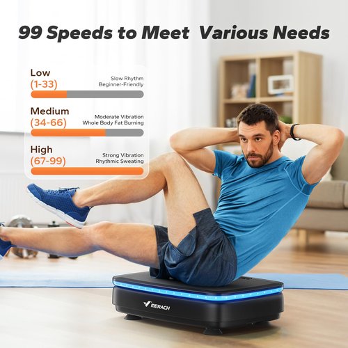 MERACH Vibration Plate Exercise Machine, Vibration Plate for Lymphatic Drainage, Vibrating Plate Exercise Machine for Women Men, Workout Equipment for Home