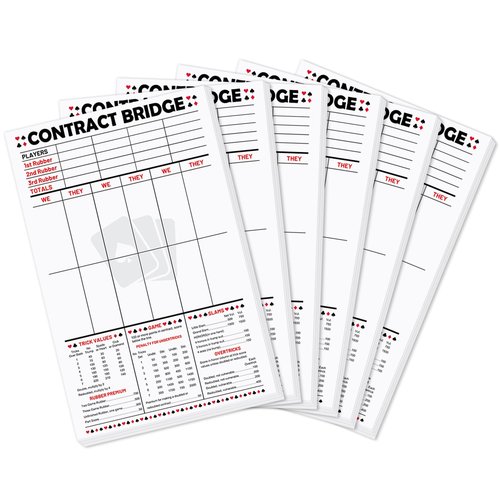 party greeting 150 Sheets Contract Bridge Score Pad and Tallies Contract Bridge Score Notepad Canasta Score Pads Print with Trick Rubber Bridge Party Bridge Playing Cards Large Print Game Scoring Card