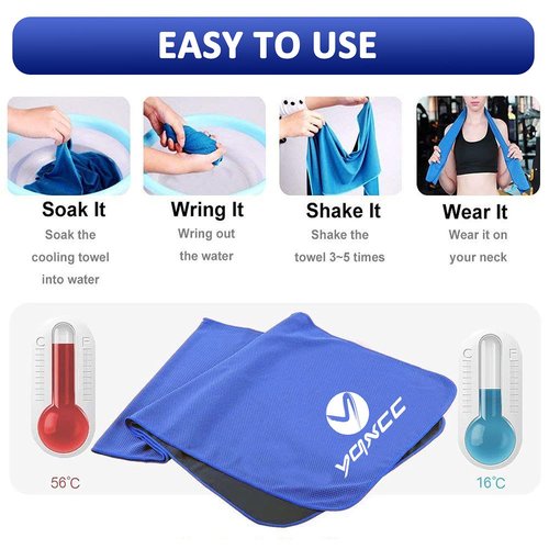 YQXCC Cooling Towels Cool Cold for Neck, Microfiber Soft Breathable Chilly Towel for Yoga, Golf, Gym, Camping, Running, Workout & More Activities