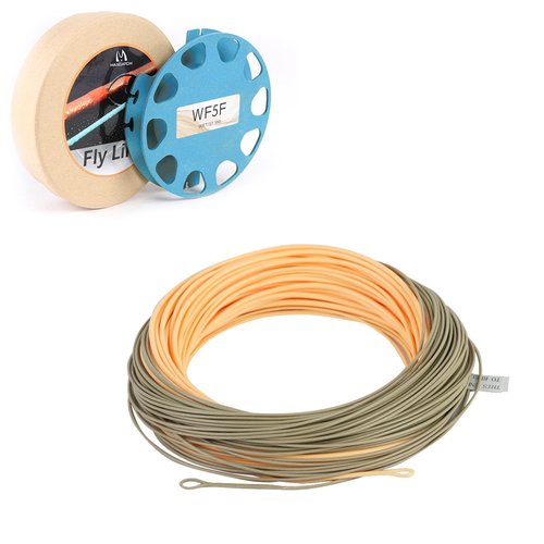 Maxcatch Fly Line for Single-Handed Spey Casting, Weight Forward Floating Fly Lines with Two Welded Loops, WF3F-WF8F, 90FT (Peach/Camo, WF4F-90FT)