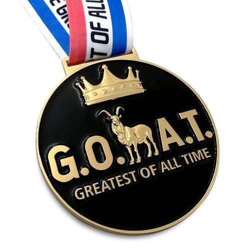 BSTWARM Goat Medal - 3' Heavy Duty Goat Necklace, Double-Sided 3D Engraved Championship Trophy for Sports Awards, MVP Gifts & Collections