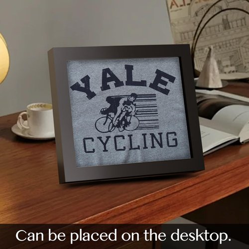 Allenkwok 15" x 15" Solid Wood T-Shirt Display Frame for for Large, XL, and XXL Shirts, Wall Mount or Desktop Display Case for T-Shirts, Jerseys, Memorabilia