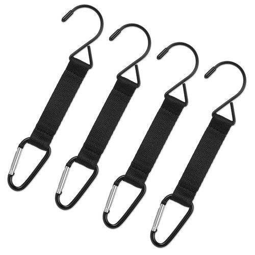 4 Pieces Fence Hooks for Baseball Tennis,Football Bag,Water Cup Backpack Nylon Safety Buckles Fence Hooks Multifunctional Hanging Buckles Metal Hook for Softball Outdoor Sports Equipment(Black)