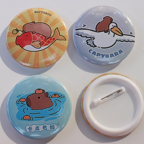 LJJINGXS Capybara Gift Set for Enthusiast, Including Capybara Drawstring Bag, 1 Wallet,1 Sticky Note,1 Lanyard, 4Keychains, 4 Button Pins, 4 Bookmark, 50 Capybara Stickers.