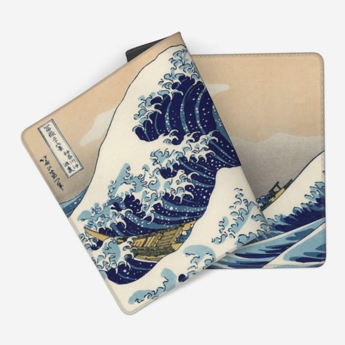 Playmat for MTG Card Game TCG Board Game Trading Card Game Play Mat CCG Mat Desk Pad Stitched Edges Rubber Base Smooth Surface Japanese Ink Painting Wave 23.5x13.7in