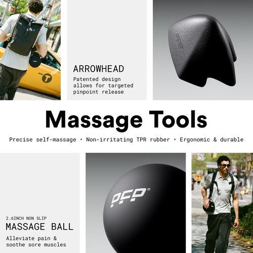 Packed for Performance Mobility Pack, 6-Piece Workout Set - at Home & On-The-Go Exercise Recovery Tools - Foam Roller, Extended Performance & Mini Resistance Band, Massage Tool & Carry Case with Clip