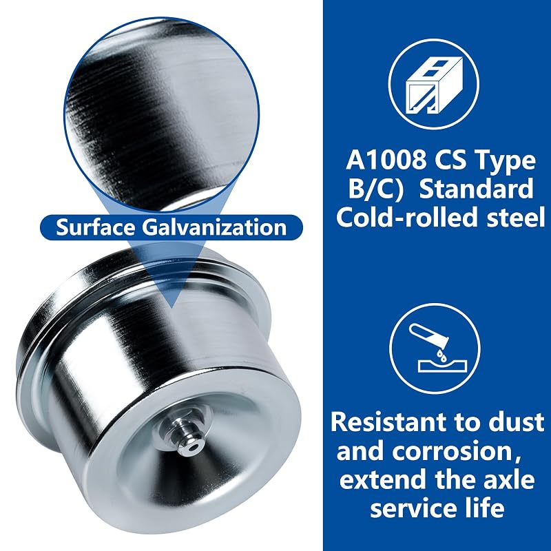 2 Pcs Trailer Axle Dust Caps 2" Galvanized Hub Cap Set - NKIY QUEN Variation of THIS listing