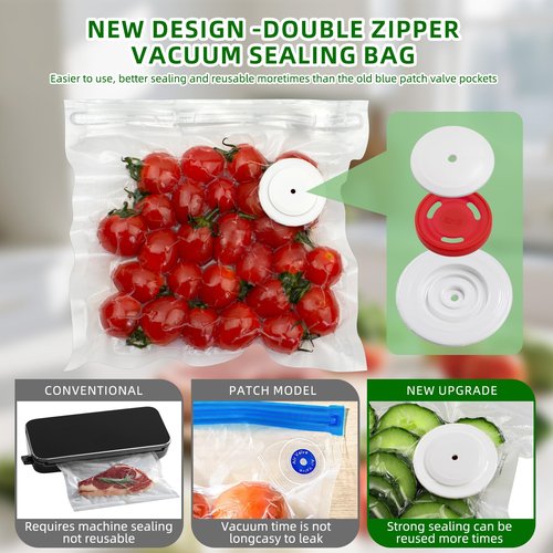 Vacuum Sealer for Food, Handheld Saver Compact Vacuum Sealer Machine with 30 Reusable Bags for 10X Preservation & Fresh