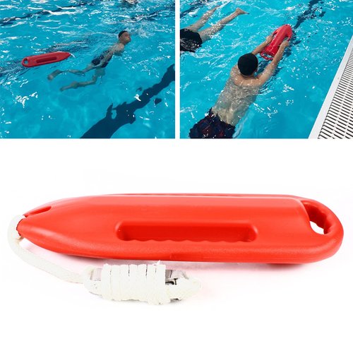 Lifeguard Rescue Tube,3 Handle Rescue Can Swimming Float W/5.25ft Pe Rope,Open Water Rescue Lifesaving Non-Leakage,Weight Capacity 154lbs,One-Piece Molding(Orange)