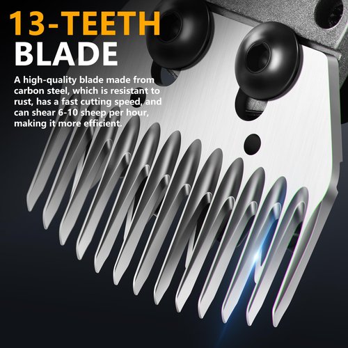 OPPEIN 2025 Upgraded Sheep Shears,Professional Electric Sheep Clippers,6 Speeds Heavy Duty Farm Livestock Haircut for Grooming Sheep Thick Alpacas Coat (700W)