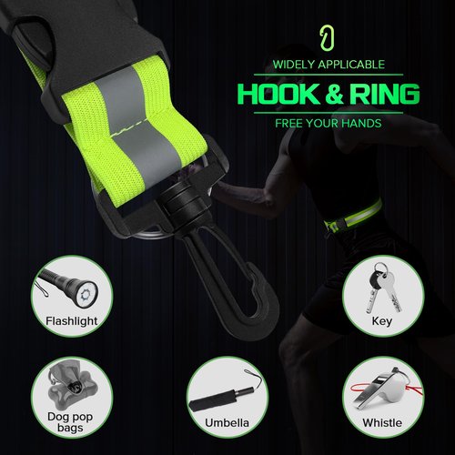 Reflective Sash for Walking at Night, High Visibility Reflective Running Gear Night Walking Safety Gear for Men Women Kids, Reflective Sash with 2 Pcs Reflective Armbands for Running Walking (Green)