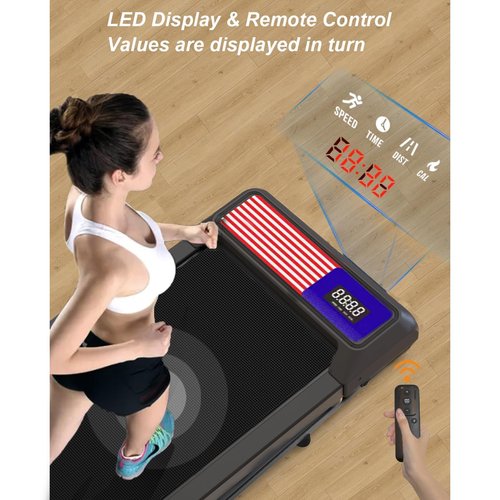Upreign Walking Mat,Under Desk Treadmill 2.5HP for Home and Office, 265Lbs Weight Capacity,Treadmill with APP &Remote Control, LED Display