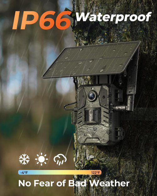 Loatos Cellular Trail Camera 2 Packs, Built-in SIM Card 4G LTE Trail Cameras with Night Vision Motion Activated Waterproof 2K Live View 0.2s Speed Game Camera with Unlimited Data Plan Solar Powered