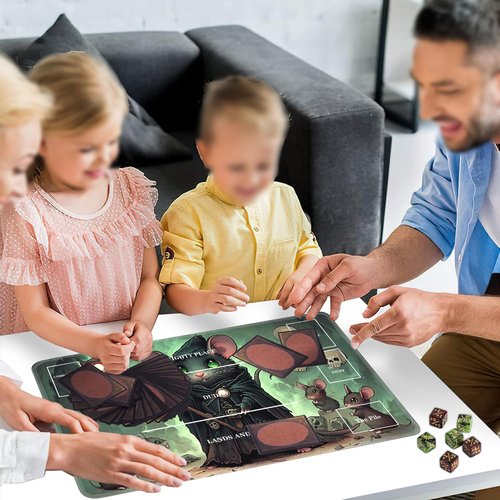 Yuxcfhjfe for MTG Playmat, for TCG Playmat with Zones, Non-Slip Rubber Bottom Trading Card Game Mat with Storage Bag and 6 Dice, 24 x 14 inches for MTG Playmat Game Mat, Rat Wizard