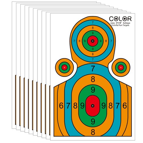 Meruzy 12x18 Inch High-Visibility Shooting Targets - 15 Pack Paper Silhouette for Precision Training, Handguns, BB Guns, and Airsoft (Indoor & Outdoor Use)