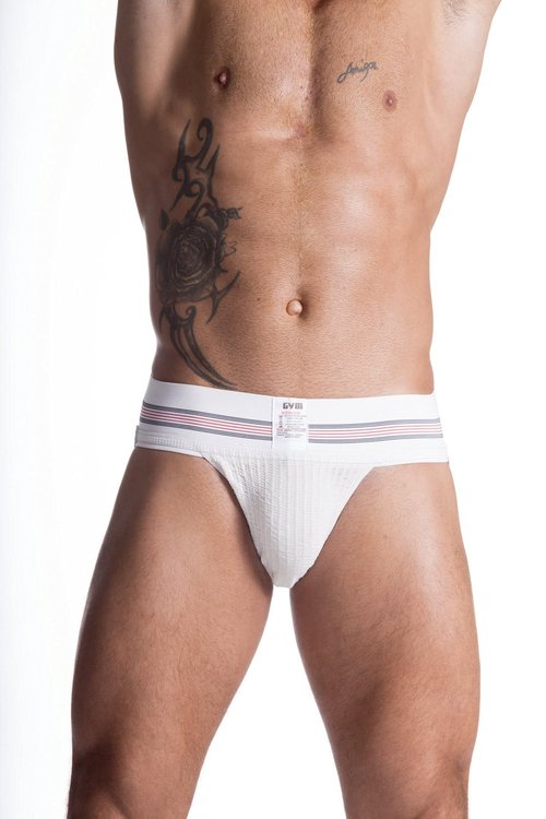 GYM Mens Old School Jockstrap (Medium, White, 1-Pack)