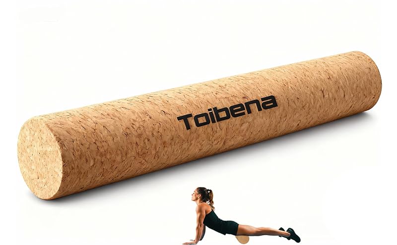 Large Cork Foam Roller 24 In - 23.6x4 In Cylindrical Back, Hamstrings & Quads