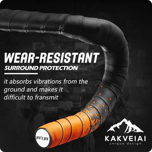 ARVORUM Bike Handlebar Tape, Bicycle Bar Tape, Cycling Grip Tape, (Set of 2) EVA Padded Bar Tape Bicycle Handlebar Tape, with 4pcs Bike Handlebar End Plugs, Soft Comfortable, Wear Resistant(Orange)