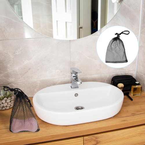 Styquenzer 6 PCS Small Mesh Bags Drawstring, 6 X 4 Inch Black Small Mesh Bag, Mini Nylon Net Bags, Portable Nylon Storage Bag for Travel Candy Cosmetics