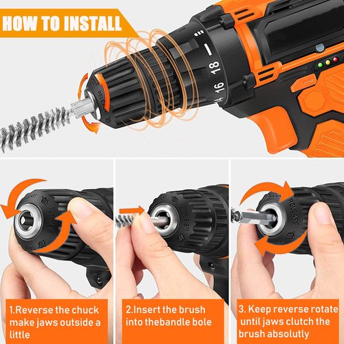 Golf Clubs Head Hosel Brush Golf Shaft Ferrules Brush Stainless Steel Bore Brush Wire Brush Cleaning Tool Electric Drill Wire Brush for Wood and Iron (2)