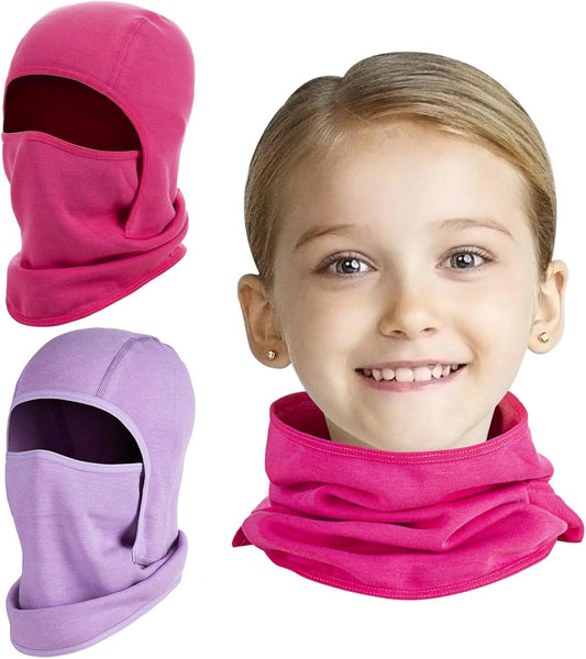 2 Pack Kids Balaclava Face Mask for Boys Girls, Windproof Winter Hat Ski Mask for Cold Weather, Breathable Face Warmer for Sports -12