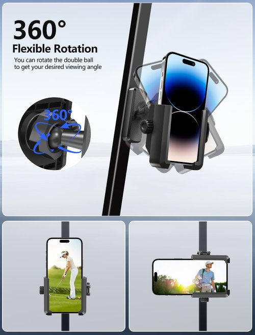 TOPGO [2025 Upgraded] Magnetic Golf Cart Phone Holder for Club Car/EZGO/Yamaha, Universal Phone Holder Up to 7 inch for iPhone/Galaxy/Pixel, Golf Accessories for Men Women