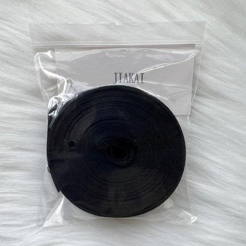 JIAKAI 1 Inch Wide 10 Yards Nylon Heavy Duty Webbing Strap，Polypropylene Heavy Straps for Bags, Hammocks, Outdoor Climbing and DIY Making Luggage Strap, Pet Collar, Backpack Repairing（Black）