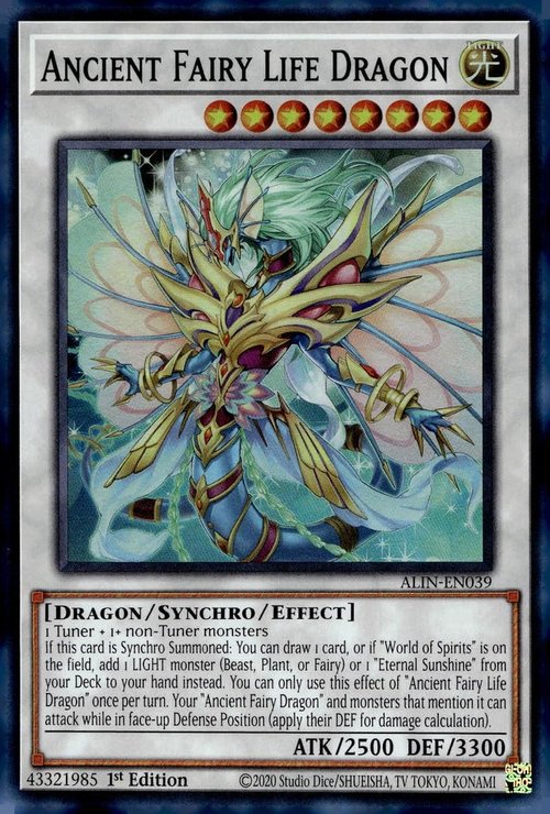 Ancient Fairy Life Dragon - ALIN-EN039 - Super Rare - 1st Edition