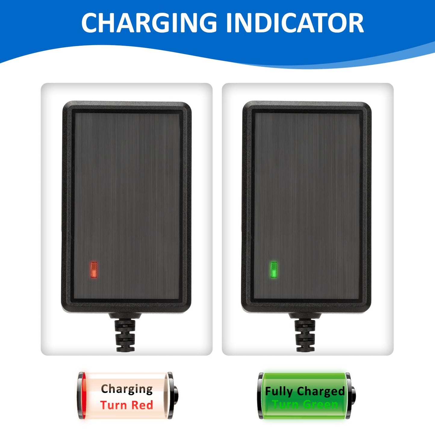 24V Electric Scooter 3-Prong Charger, for MX350 Dirt Bike Charger Scooter, MX400 Dir t Rocket, E300, E200, E100, Dirt Quad, Pocket Mod, Moped, Motorcycle, 24V Scooter Battery Charger