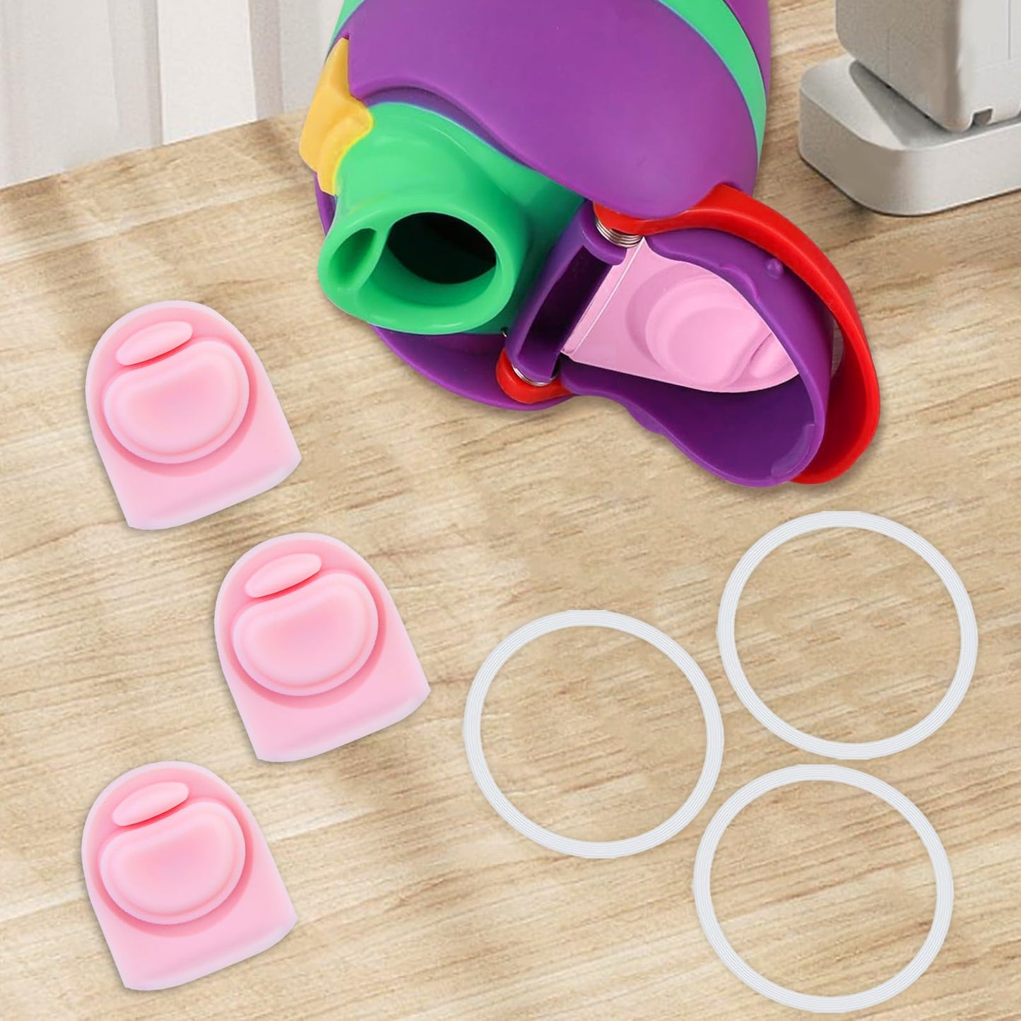 BMSQOFD 3 Sets Replacement Seal Gasket Stoppers for Owala Freesip Cap Mouth,Silicone O Sealing Ring Parts Water Bottle Top Lid Accessories for Owala Freesip 16/19/24/32/40oz（Pink）