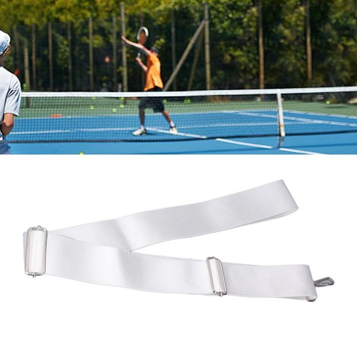 Adjustable Height Tennis Net Straps, White Sport Parts with Stainless Steel Buckle for Parks Stadiums Gyms Driveways Gardens