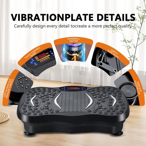 Vibration Plate Exercise Machine Lymphatic Drainage, Whole Body Workout Vibration Plate for Weight Loss,Vibrating Plate Exercise Machine Fitness Platform for Shaping,MAX Weight 330lbs.